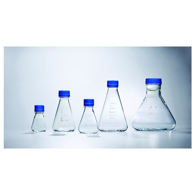 Thermo Scientific Nalgene Single-Use PETG Erlenmeyer Flasks with Baffled Bottom: Sterile - 4113-0500 - Solid, non-vented