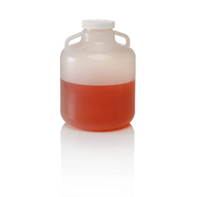 Thermo Scientific 2234-0050 Nalgene LDPE, Wide-Mouth Carboy with Handle - 5.3 gal. / 20 L (4/Cs.)