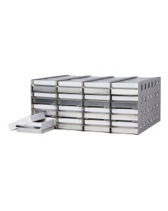 Thermo Scientific RSK13SD5 Shelf Kit for 13cf (240box) upright 5 inner door freers, consists of 4-2 inch box sliding drawer racks and 48 boxes with 100 cell dividers