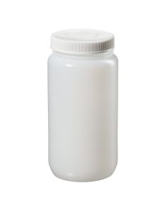 Thermo Scientific 2120-0005 Nalgene Large Wide-Mouth HDPE Bottles with Closure, 2 L - Natural (Case of 6)
