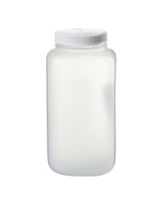 Thermo Scientific 2122-0010 Nalgene Square Wide-Mouth Large PPCO Bottle with Closure: Autoclavable, 4 L - Translucent (Case of 6)