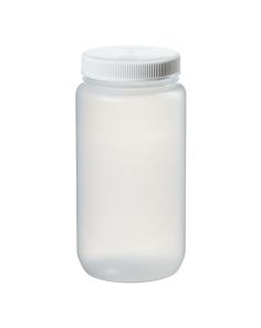Thermo Scientific 2121-0005 Nalgene Large Wide-Mouth PPCO Bottles With Closure, 2 L - Natural (Case of 6)