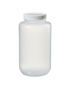 Thermo Scientific 2121-0010 Nalgene Large Wide-Mouth PPCO Bottles with Closure, 4 L - Natural (Case of 6)
