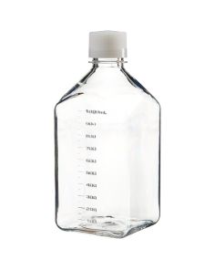 Thermo Scientific 322020-1000 Nalgene Square PETG Media Bottles with Closure: Nonsterile, Shrink-Wrapped Trays, 1 L - Clear (Case of 24)