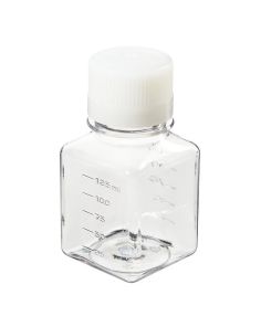 Thermo Scientific 342040-0125 Nalgene Square PET Media Bottles With Closure: Sterile, Shrink-Wrapped Trays, 125 mL - Clear (Case of 96)