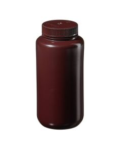 Thermo Scientific DS2185-0032 Nalgene Wide-Mouth Amber HDPE Economy Bottles with Closure, 1 L - Amber (Case of 24)