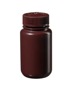 Thermo Scientific DS2185-0004 Nalgene Wide-Mouth Amber HDPE Economy Bottles with Closure, 125 mL - Amber (Case of 72)