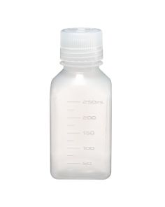 Thermo Scientific 2016-0250 Nalgene Square Narrow-Mouth PPCO Bottles with Closure, 250 mL - Translucent (Case of 72)