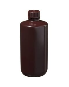 Thermo Scientific 2004-0016 Nalgene Narrow-Mouth Amber HDPE Lab Quality Bottles, 500 mL - Opaque Amber (Case of 48)