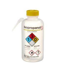 Thermo Scientific 2436-0504 Nalgene Vented Unitary Right-to-Know LDPE Wash Bottles, 500 mL - Translucent (Case of 24)
