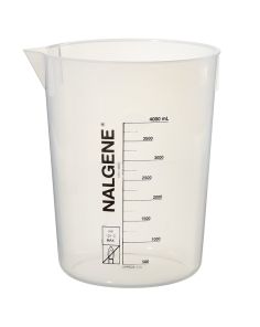 Nalgene Polypropylene Griffin Low-Form Plastic Beakers, 4000 mL - Natural translucent (Case of 4)