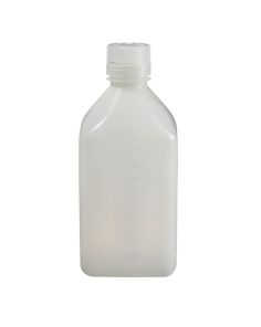 Thermo Scientific 312018-1000 Nalgene Square HDPE Graduated Bottles with Closure: Bulk Pack, 1 L - Translucent (Case of 50)
