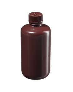 Thermo Scientific 312004-0008 Nalgene Boston Round Narrow-Mouth Opaque Amber HDPE Bottles with Closure: Bulk Pack, 250 mL - Opaque Amber (Case of 250)