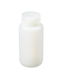 Thermo Scientific 2197-0008 Nalgene Fluorinated Wide-Mouth HDPE Bottles With Closure, 250 mL - Translucent (Case of 72)