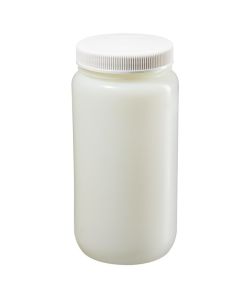 Thermo Scientific 2124-0005 Nalgene Large Wide-Mouth Fluorinated HDPE Bottle With Closure, 2 L - Translucent (Case of 6)