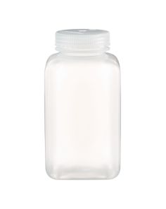 Thermo Scientific 2110-0032 Nalgene Square Wide-Mouth PPCO Bottles with Closure, 1 L - Translucent (Case of 24)