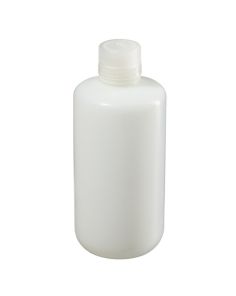 Thermo Scientific 312097-0032 Nalgene Narrow-Mouth Fluorinated HDPE Bottles with Closures, 1 L - Translucent (Case of 50)
