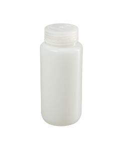 Thermo Scientific 2197-0016 Nalgene Fluorinated Wide-Mouth HDPE Bottles With Closure, 500 mL - Translucent (Case of 48)