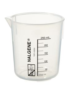 Nalgene Polypropylene Griffin Low-Form Plastic Beakers, 250 mL - Natural translucent (Case of 36)