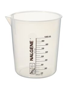 Nalgene Polypropylene Griffin Low-Form Plastic Beakers, 1000 mL - Natural translucent (Case of 12)