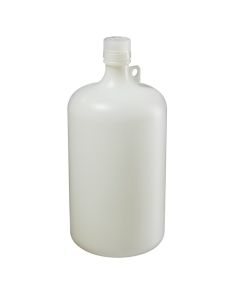 Thermo Scientific 2097-0010 Nalgene Fluorinated Narrow-Mouth HDPE Bottles with Closure, 4 L - Translucent (Case of 6)