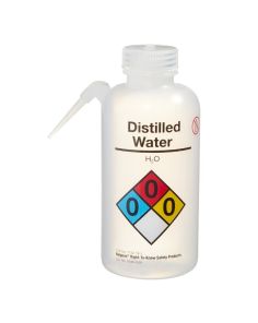 Thermo Scientific 2436-0505 Nalgene Vented Unitary Right-to-Know LDPE Wash Bottles, 500 mL - Translucent (Case of 24)