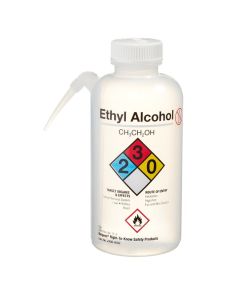 Thermo Scientific 2436-0502 Nalgene Vented Unitary Right-to-Know LDPE Wash Bottles, 500 mL - Translucent (Case of 24)