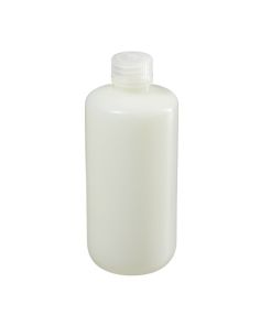 Thermo Scientific 2097-0016 Nalgene Fluorinated Narrow-Mouth HDPE Bottles with Closure, 500 mL - Translucent (Case of 48)