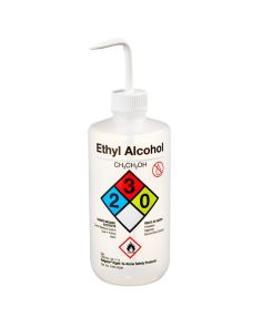Thermo Scientific 2425-0502 Nalgene Narrow-Mouth Right-to-Know LDPE Wash Bottles, 500 mL - Natural (Case of 24)