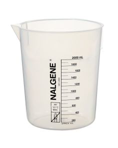 Nalgene Polypropylene Griffin Low-Form Plastic Beakers, 2000 mL - Natural translucent (Case of 6)