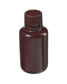 Thermo Scientific 312004-0002 Nalgene Boston Round Narrow-Mouth Opaque Amber HDPE Bottles with Closure: Bulk Pack, 60 mL - Opaque Amber (Case of 1000)