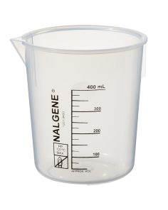 Nalgene Polypropylene Griffin Low-Form Plastic Beakers, 400 mL - Natural translucent (Case of 36)