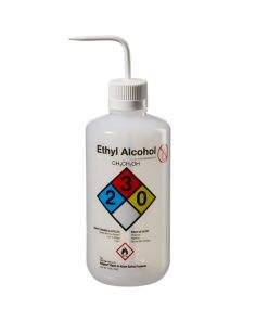 Thermo Scientific 2425-1002 Nalgene Narrow-Mouth Right-to-Know LDPE Wash Bottles, 1000 mL - Natural (Case of 12)