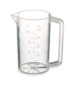 Nalgene PMP Graduated Plastic Beakers With Handles, 1000 mL - Clear (Case of 6)