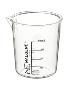 Nalgene PMP Griffin Low-Form Plastic Beakers, 400 mL - Clear (Case of 24)