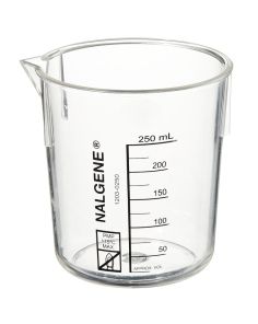 Nalgene PMP Griffin Low-Form Plastic Beakers, 250 mL - Clear (Case of 24)