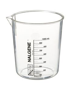 Nalgene PMP Griffin Low-Form Plastic Beakers, 1000 mL - Clear (Case of 12)