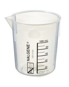Nalgene Polypropylene Griffin Low-Form Plastic Beakers, 100 mL - Natural translucent (Case of 48)