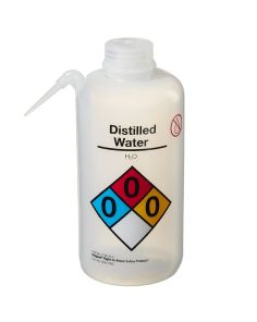 Thermo Scientific 2436-1005 Nalgene Vented Unitary Right-to-Know LDPE Wash Bottles, 1000 mL - Translucent (Case of 12)