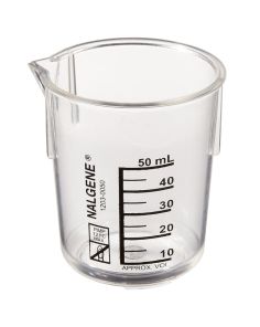 Nalgene PMP Griffin Low-Form Plastic Beakers, 50 mL - Clear (Case of 36)