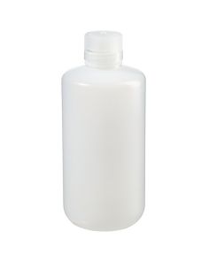Thermo Scientific 312089-0032 Nalgene Narrow-Mouth Natural HDPE Packaging Bottles with Closure: Bulk Pack, 1000 mL - Translucent (Case of 50)