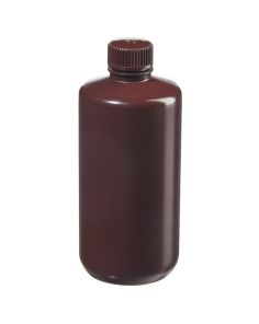 Thermo Scientific 312085-0016 Nalgene Narrow-Mouth Opaque Amber HDPE Packaging Bottles with Closure: Bulk Pack, 500 mL - Opaque Amber (Case of 125)