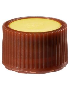 Nalgene PPCO Amber High Profile Closures with Color Coders for Micro Packaging Vials: Sterile, Bulk Pack
