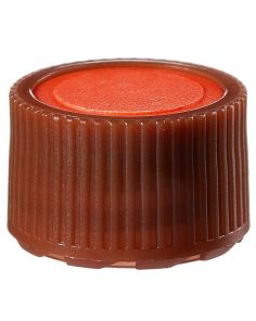 Nalgene PPCO Amber High Profile Closures with Color Coders for Micro Packaging Vials: Sterile, Bulk Pack