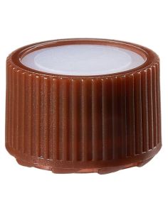 Nalgene PPCO Amber High Profile Closures with Color Coders for Micro Packaging Vials: Sterile, Bulk Pack