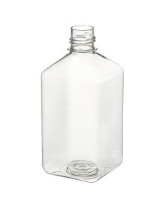 Thermo Scientific 342044-1000 Nalgene Square PET Media Bottles Without Closure: Sterile, Shrink-Wrapped Trays, 1 L - Clear (Case of 24)