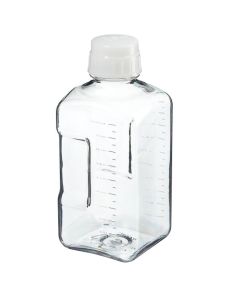 Thermo Scientific 322020-2000 Nalgene Square PETG Media Bottles with Closure: Nonsterile, Shrink-Wrapped Trays, 2 L - Clear (Case of 12)