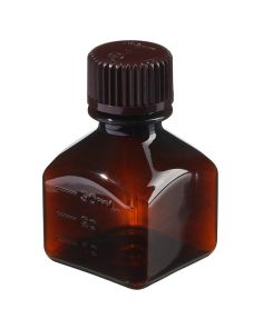 Thermo Scientific 322021-0030 Nalgene Square Amber PETG Media Bottles with Closure: Nonsterile, Shrink-Wrapped Trays, 30 mL - Amber (Case of 280)