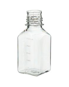 Thermo Scientific 342024-0250 Nalgene PETG Square Media Bottles Without Closure: Sterile, Shrink-Wrapped Trays, 250 mL - Clear (Case of 60)