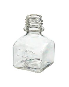 Thermo Scientific 342024-0030 Nalgene PETG Square Media Bottles Without Closure: Sterile, Shrink-Wrapped Trays, 30 mL - Clear (Case of 280)